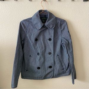 LRL Lauren Jeans Co. Ralph Lauren Lightweight Peacoat Jacket Size M